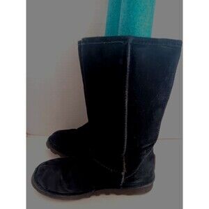 Bearpaw Women's Elle Tall Winter Boots Sz 8 Medium Black Suede